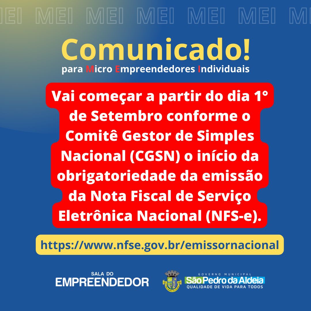 MEI de todo o país já podem emitir NFS-E no padrão nacional